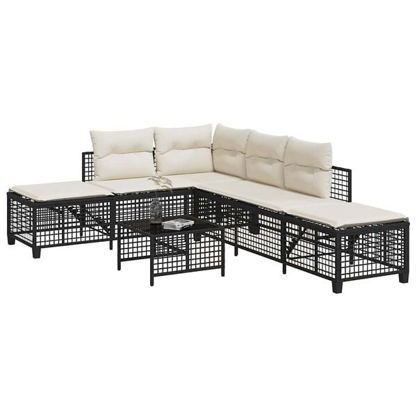vidaXL Garden Sofa Set Black