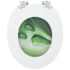 vidaXL WC Toilet Seats with Soft Close Lid 2 pcs MDF Green Water Drop Design (2x146915)