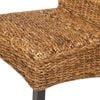 vidaXL Dining Chair Set of 2 Brown Abaca leaves, solid mango wood Medium
