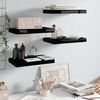 vidaXL Wall Shelf Set of 4 High gloss black Honeycomb MDF Small