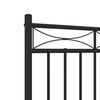 vidaXL Bed Frame Black Powder-Coated Steel Double Bed Frame