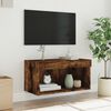 vidaXL TV Cabinet Smoked oak Engineered wood Medium TV Cabinet