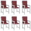 vidaXL Lowback Chair Cushion Set of 6 Melange Wine Red 100% Polyester