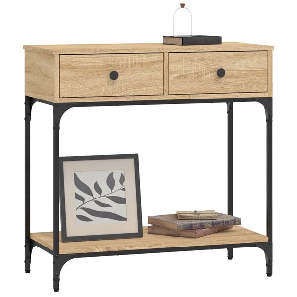 vidaXL Console Table Sonoma oak Engineered wood, metal Standard