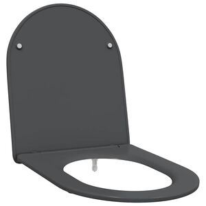 vidaXL Toilet Seat Anthracite 17.32 x 14.33 x 1.34 in Duroplast
