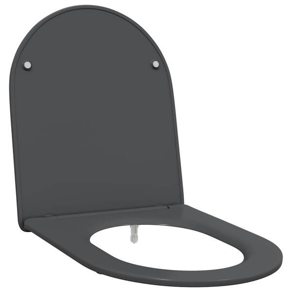 vidaXL Toilet Seat Anthracite 17.32 x 14.33 x 1.34 in Duroplast