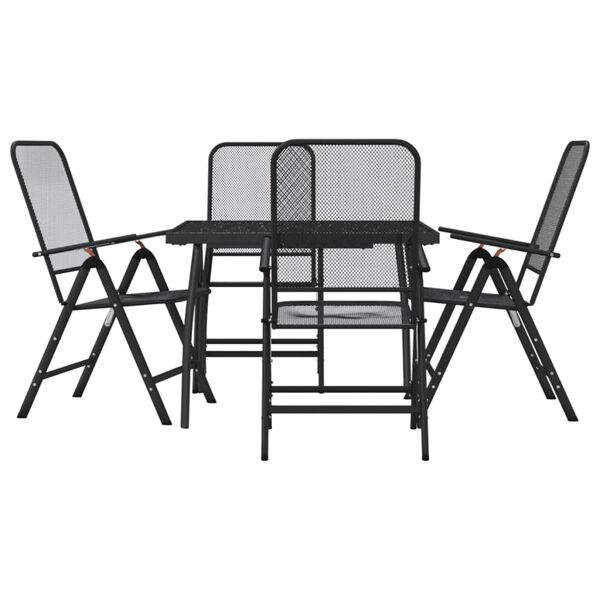 vidaXL Garden Dining Set Anthracite Metal 5 Piece Set