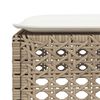 vidaXL Garden Stool Beige PE rattan, powder-coated steel, solid acacia wood