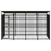 vidaXL Dog Kennel Black Powder-coated steel 153.9 x 78.7 x 89.8 in