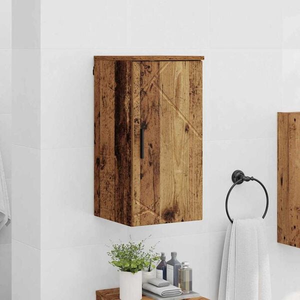 vidaXL Bathroom Cabinet Wall-mounted Old Wood 11.81 x 12.40 x 24.02 in