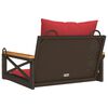 vidaXL Patio Swing Bench Brown, Red