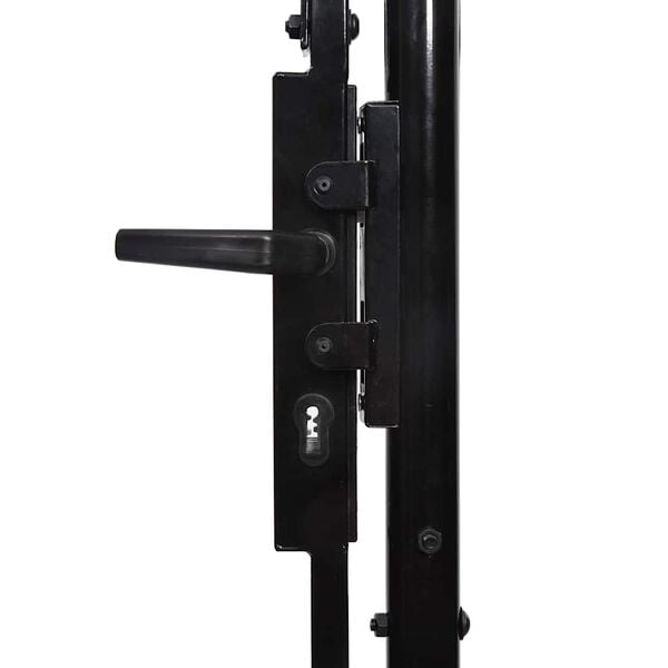 vidaXL Patio Gate Steel 3.3x13.1' Black