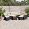 vidaXL Garden Sofa Set Black and Cream