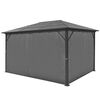 vidaXL Gazebo with Curtain Anthracite Aluminum 157.5" x 118.1"