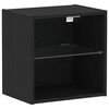vidaXL Floating Shelf with Shelf 2 pcs Black 15.75 x 11.22 x 15.75 in