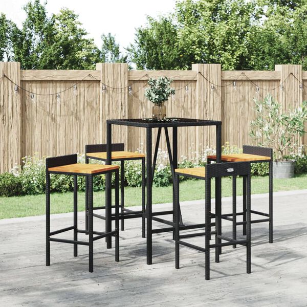 vidaXL Garden Bar Set Black