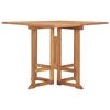 vidaXL Dining Table Teak Brown Teak hardwood Medium Foldable