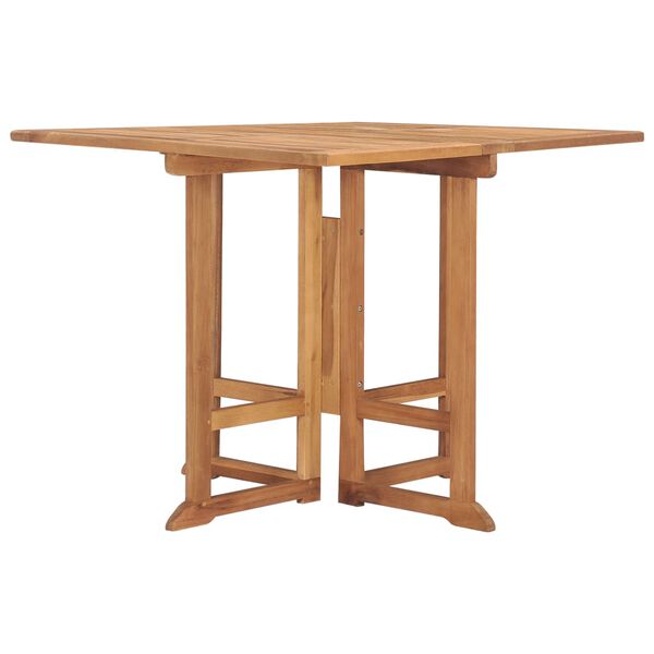 vidaXL Dining Table Teak Brown Teak hardwood Medium Foldable
