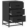vidaXL Bedside Cabinet Black Engineered Wood 15.7 x 13.6 x 23.6 in