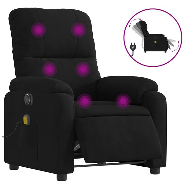 vidaXL Electric Massage Recliner Chair Black
