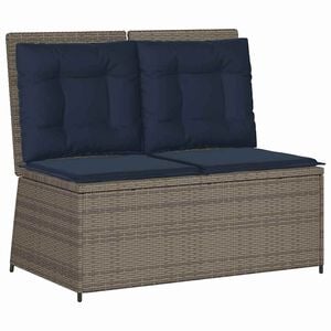 vidaXL Garden Bench Grey Poly Rattan