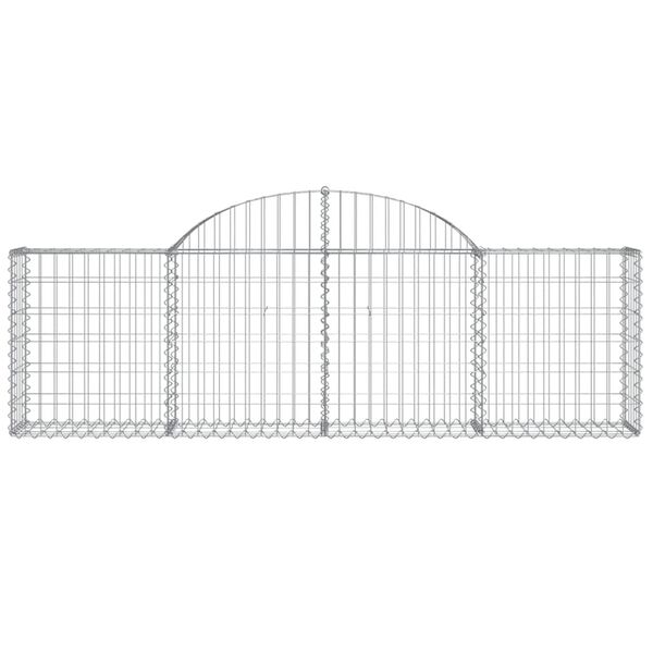 vidaXL Gabion Basket Silver Galvanized iron 78.7 x 11.8 x 23.6/31.5 in