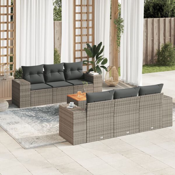 vidaXL Garden Sofa Set Gray, Dark Gray