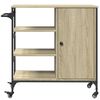 vidaXL Kitchen Trolley Sonoma Oak 34.4"x15.2"x33.3" Engineered Wood