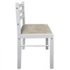 vidaXL Chair Set of 2 White Solid rubber wood, Polyester Standard