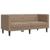 vidaXL 3 Piece Chesterfield Sofa Set Cappuccino Faux Leather