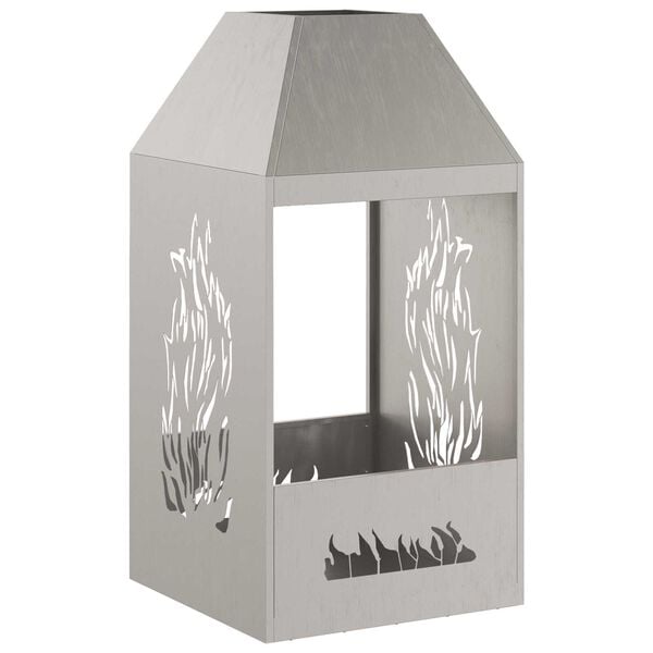 vidaXL Fire Pit Brown 19.69 x 19.69 x 39.37 in Steel