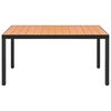 vidaXL Dining Set Black and Brown PE Rattan, WPC, Aluminium Medium