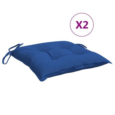 vidaXL Chair Cushions 2 pcs Blue 19.7"x19.7"x2.8" Fabric