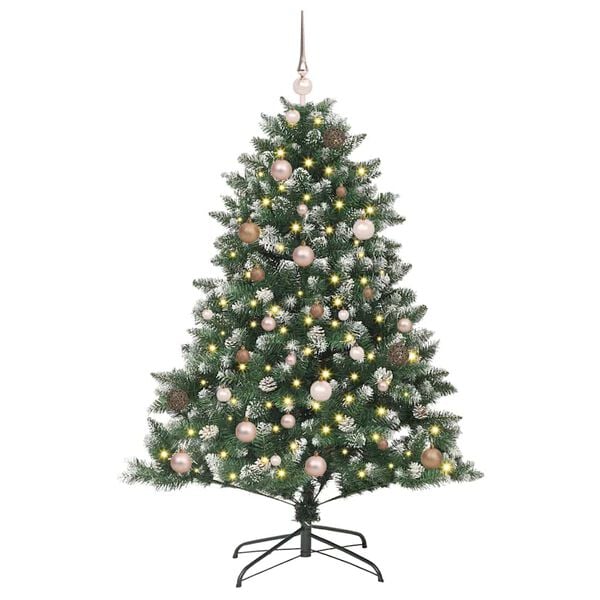 vidaXL Artificial Christmas Tree with 150 LEDs Green 59.06 in