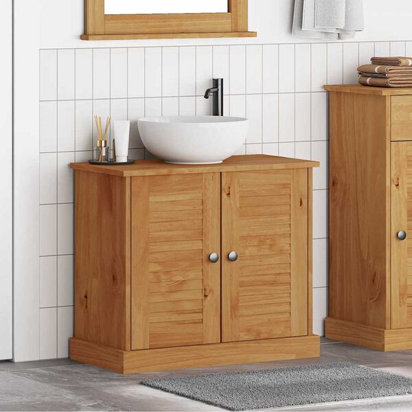 vidaXL Sink Cabinet VIGO Honey Brown 67.5 x 34 x 59 cm Solid pine wood