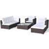 vidaXL Outdoor Furniture Set Brown, Cream White