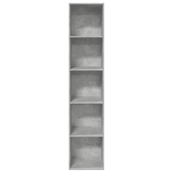 vidaXL Bookcase Concrete grey Engineered wood Tall Storage Bookcase