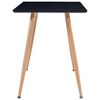 vidaXL Dining Table Black and Oak MDF and Steel