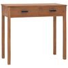 vidaXL Office Desk Warm natural Solid Teak Wood Medium