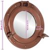 vidaXL Porthole Mirror Wall Hanging Ø11.8" Aluminum and Glass