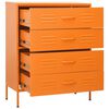 vidaXL Chest of Drawer Orange Steel Medium Chest of Drawers