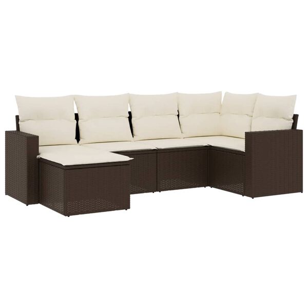 vidaXL Garden Sofa Set Brown