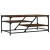 vidaXL Coffee Table Smoked Oak Engineered Wood, Metal Medium