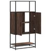 vidaXL Highboard Brown Oak Engineered Wood, Metal 26.8x13.8x54.7 in