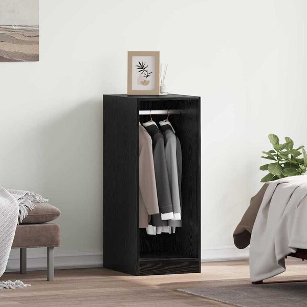 vidaXL Wardrobe with Shelf Black oak 41 x 48 x 102 cm Engineered wood