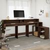 vidaXL Desk Brown Oak Engineered Wood Large Desk Rectangular Modern