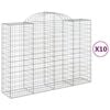 vidaXL Gabion Basket Set of 10 Silver Galvanized Iron Extra Large