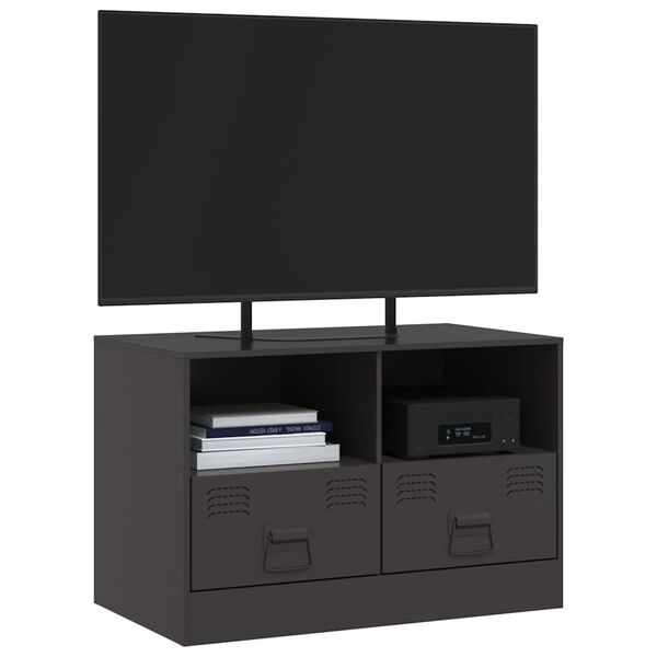vidaXL TV Cabinet Black Cold-rolled steel Medium TV Cabinet