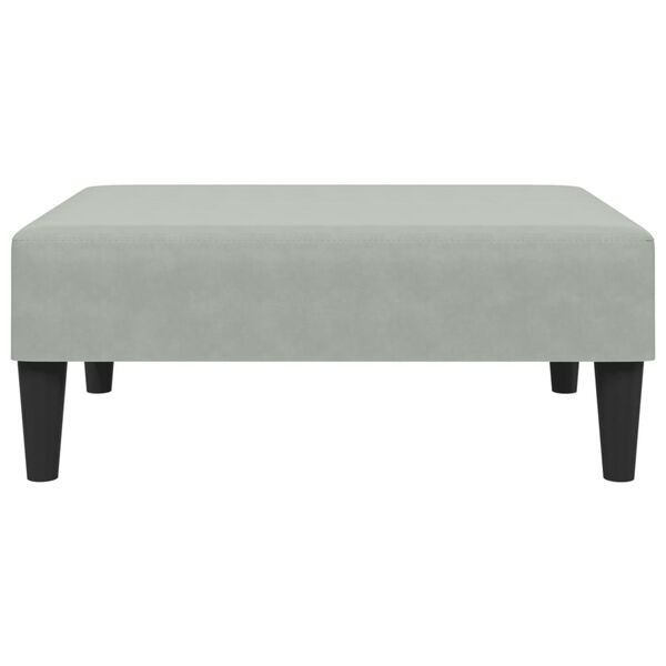 vidaXL Footstool Light Grey Velvet (100% polyester), plywood, foam Medium