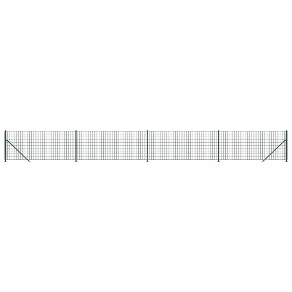 vidaXL Wire Mesh Fence with Flange Green 3.3x32.8'